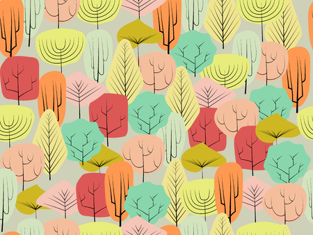 Autumn forest  seamless pattern vector illustrationのイラスト素材