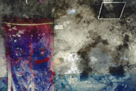 Digital abstract painting in dark tone for backgroundの写真素材