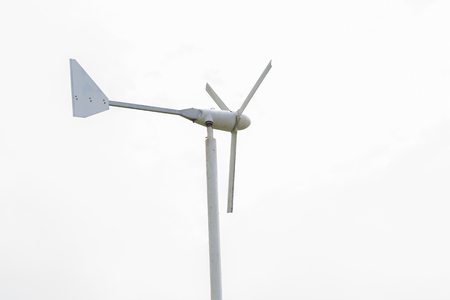 Wind turbine on white backgroundの写真素材