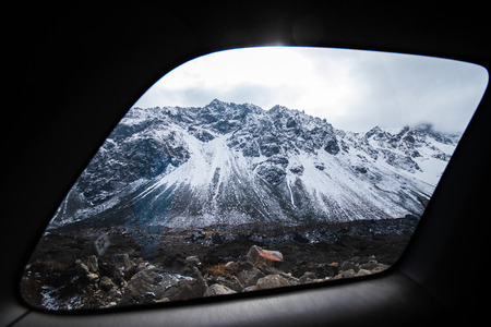 Valley and mountains in beginning of winter in India