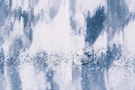 Digital abstract painting in monotone tone for background, monotone backgroundの写真素材