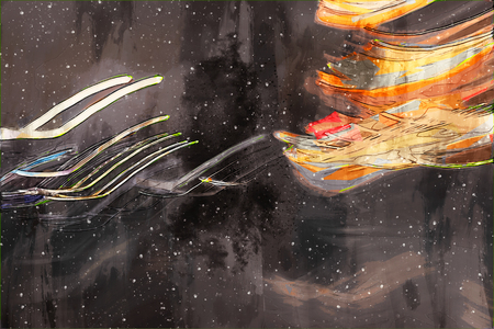 Dgital abstract painting in colorful tone for background, colorful backgroundの写真素材
