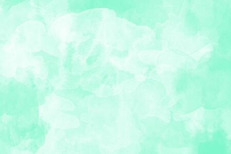 Watercolor texture on paper in sea green color for background, abstract watercolor paintingの写真素材