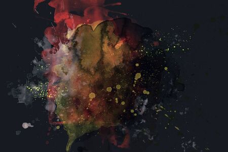 Abstract watercolor painting on black background, art background