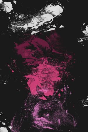 Abstract image of gray and pink acrylic on black background by brushing, art illustration background, wallpaper for smartphoneの写真素材