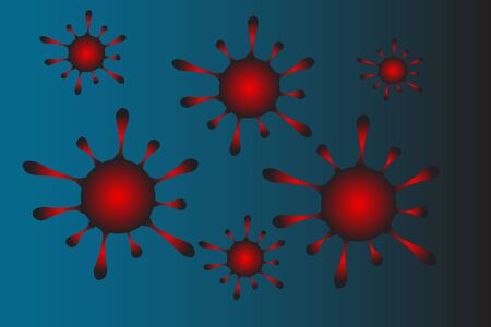Group of coronaviruses on gradient backgroundのイラスト素材
