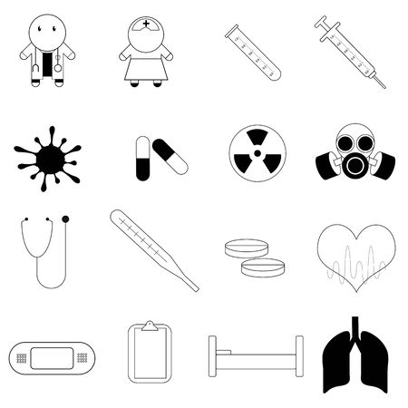 Medical objects for hospitals or Sanatoriums, vector illustrationのイラスト素材