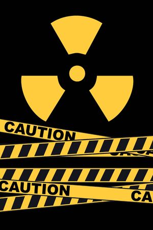 Radioactive warning poster, vector illustrationのイラスト素材