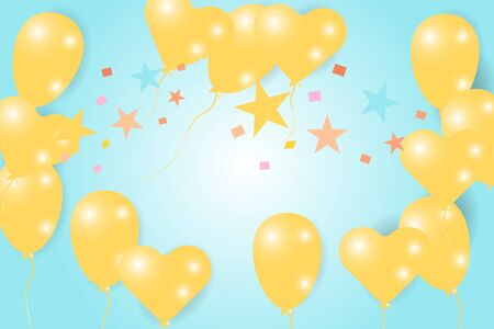 celebration card or background, yellow celebration balloons  vector imageのイラスト素材