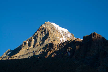 Mountain peak with morning light in Nepal, landscape photography