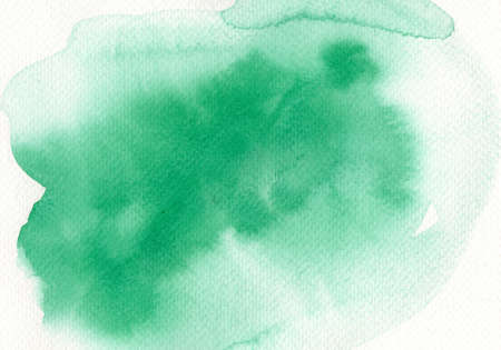 Abstract background, green watercolor on paper textureの写真素材