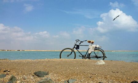 Bicycle on beachの写真素材