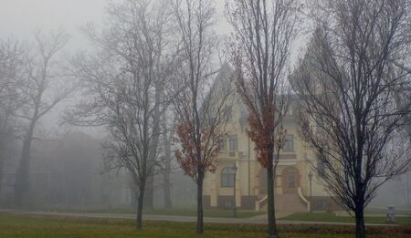 Villa in fogの写真素材