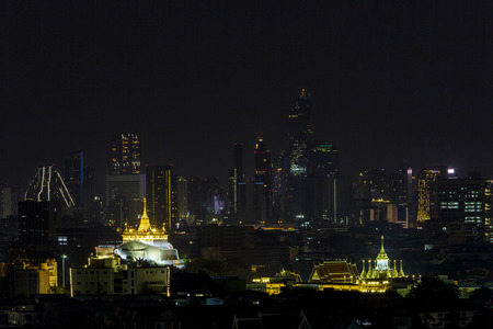City Scape, Golden Mountain of Bangkok. Wat Saket Ratcha Wora Maha Wihan popular tourist attraction Landmarks of Bangkok. Thailand. 13 January 2019.のeditorial素材