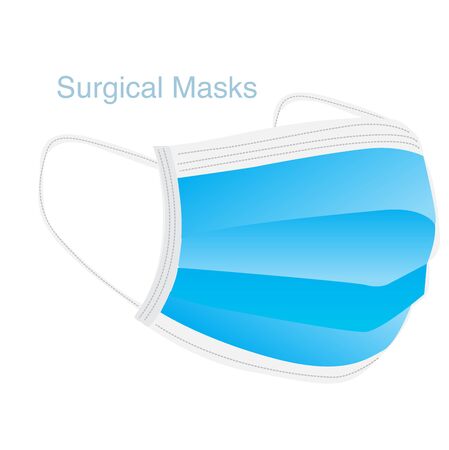 Surgical masks. medical mask isolated on white background.のイラスト素材