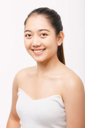 Beauty female with make up concept on the white background.の写真素材