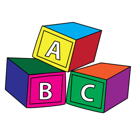 Education concept. abc alphabet cubes. Back to school.のイラスト素材