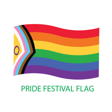 Flag of LGBTQ Progress Pride with intersex inclusion. Pride month. Festival.のイラスト素材