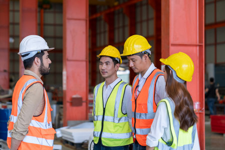 The workers are discussing something.