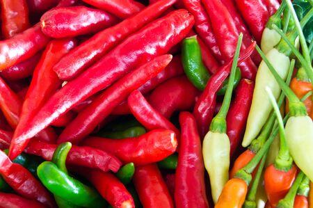 Background of closeup chilies.