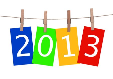 New year 2013 clipped on ropeの写真素材