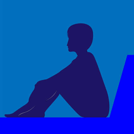 SAD MAN BOYDY ALONE FEELINGSのイラスト素材