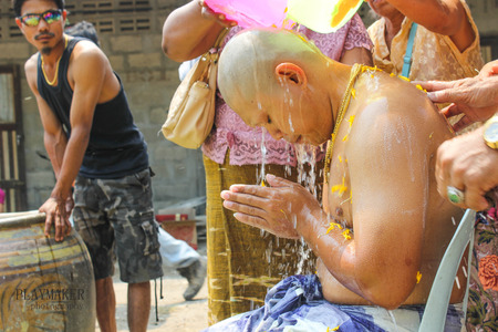 Ritual bath to the future of Buddhist priests in religion のeditorial素材