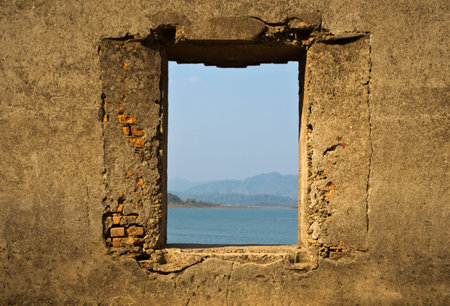 Opened brick window