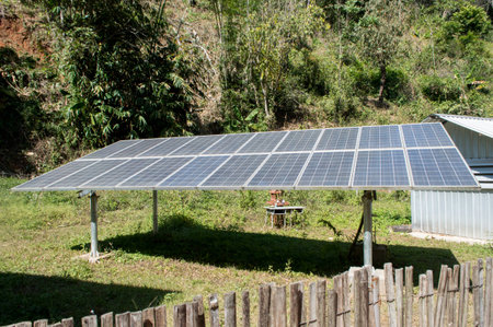 Solar cells are used in remote areas.