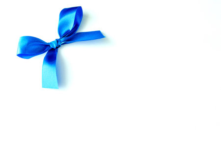Blue Bow Ribbonの写真素材
