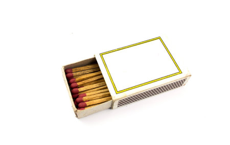 Box of matches isolated on white backgroundの写真素材