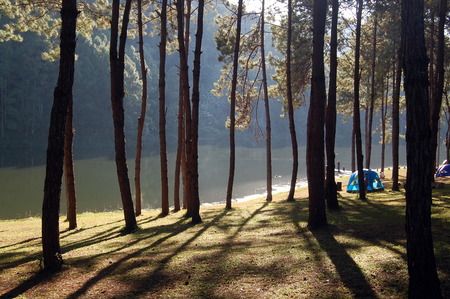 Pang Oong reservoir,Maehongson,Thailandのeditorial素材