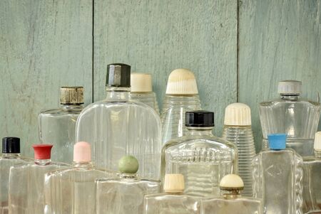 Vintage bottles of various shapesの写真素材