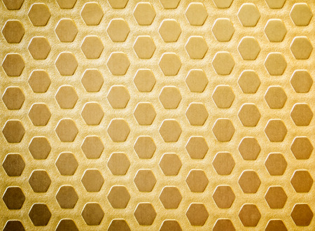 Gold coated metal plate from vintage furniture finishing. Art Deco pattern metal sheet, sand...