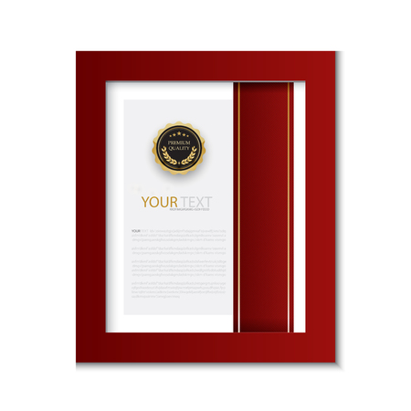 diploma certificate template red and gold color with luxury and modern style vector image.のイラスト素材