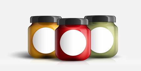 Jam jar glass isolated on white background.のイラスト素材