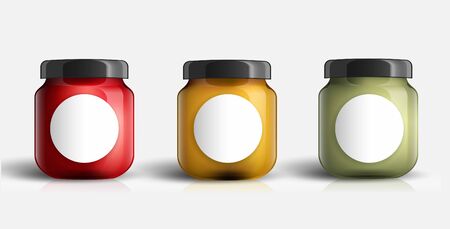 Jam jar glass isolated on white background.のイラスト素材