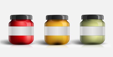 Jam jar glass isolated on white background.のイラスト素材