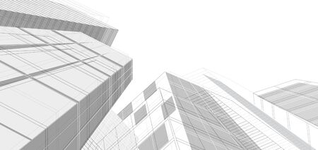 City background architectural with drawings of modern for use web, magazine or poster vector design.のイラスト素材