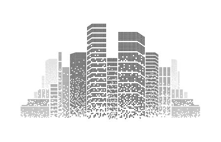City background architectural with drawings of modern for use web, magazine or poster vector design.のイラスト素材