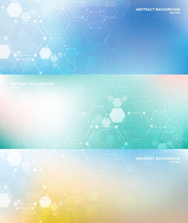 Molecule structure abstract background. Medical, research, chemistry, biotechnology, science and technology concepts, vector illustration.のイラスト素材