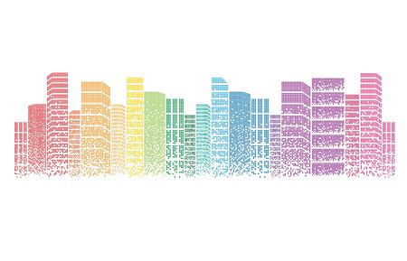 City background architectural with drawings of modern for use web, magazine or poster vector design.のイラスト素材