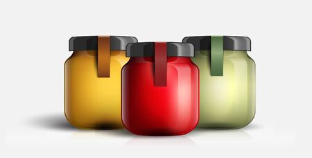Jam jar glass isolated on white background.のイラスト素材