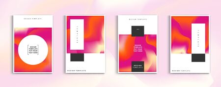 Minimal modern cover design. Dynamic colorful gradients. Future geometric patterns. Blue, pink, yellow, green, orange, purple placard poster template.のイラスト素材