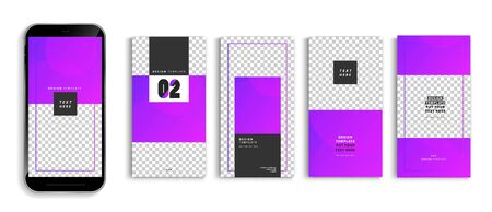 Editable story mockup templates for smartphone vector design.のイラスト素材