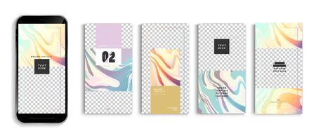 Editable story mockup templates for smartphone vector design.のイラスト素材