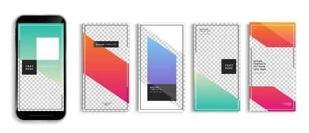 Editable story mockup templates for smartphone vector design.のイラスト素材