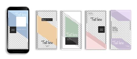 Editable story mockup templates for smartphone vector design.のイラスト素材