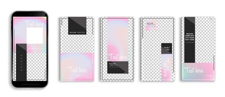 Editable story mockup templates for smartphone vector design.のイラスト素材