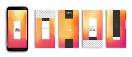 Editable story mockup templates for smartphone vector design.のイラスト素材